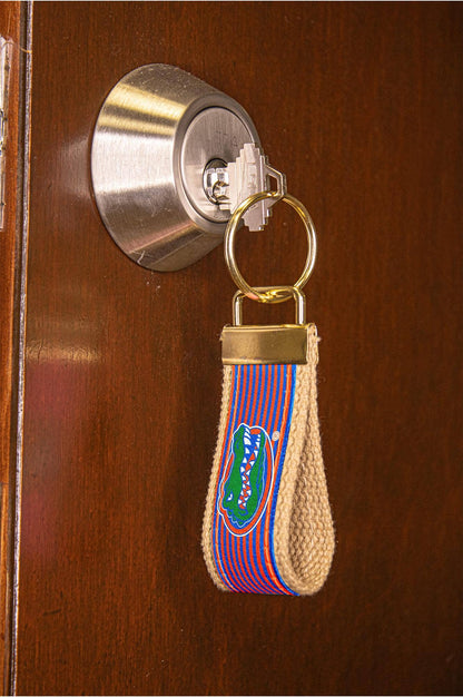 FLA Gators Pinstripe Ribbon Keychain