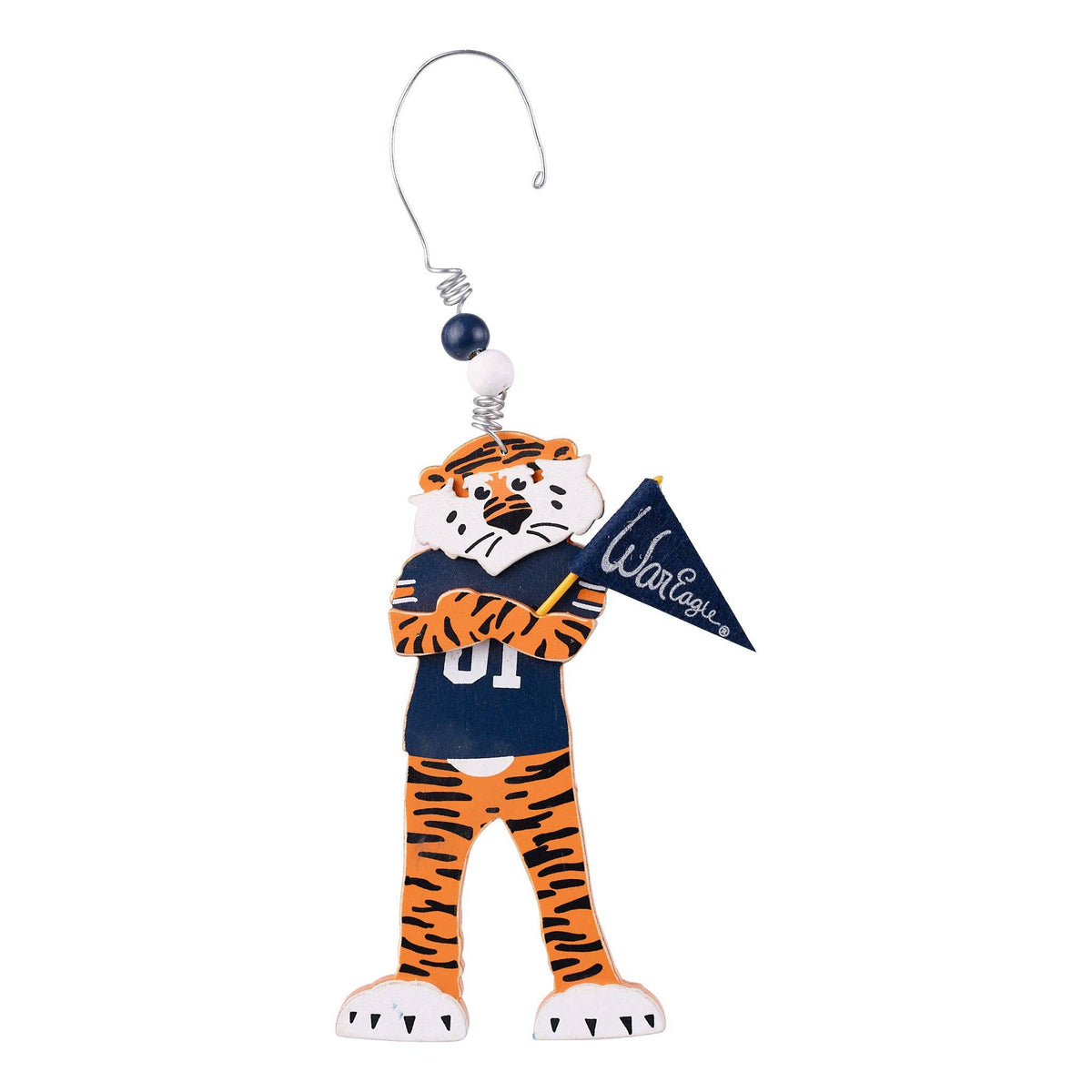 AUB Tigers Aubie Wooden Mascot Ornament
