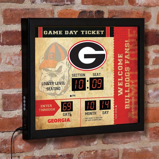 UGA Ticket Scoreboard Wall Clock