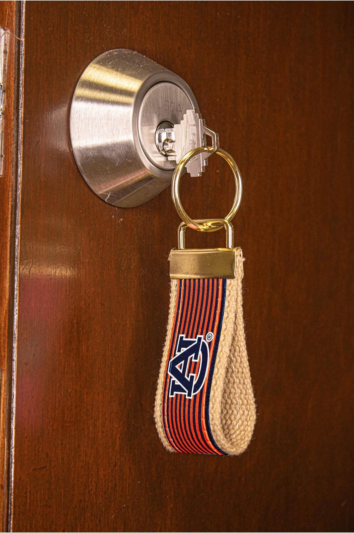 AUB Tigers Pinstripe Ribbon Keychain