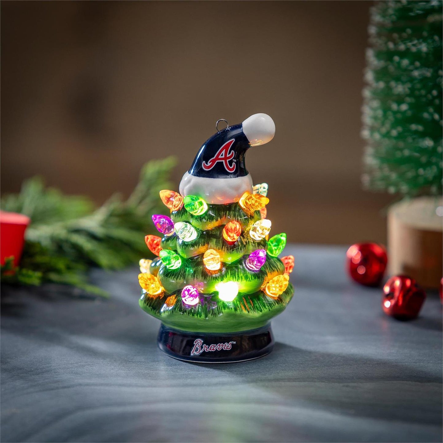 ATL Braves ChristmasOrnament 4” Ceramic LED