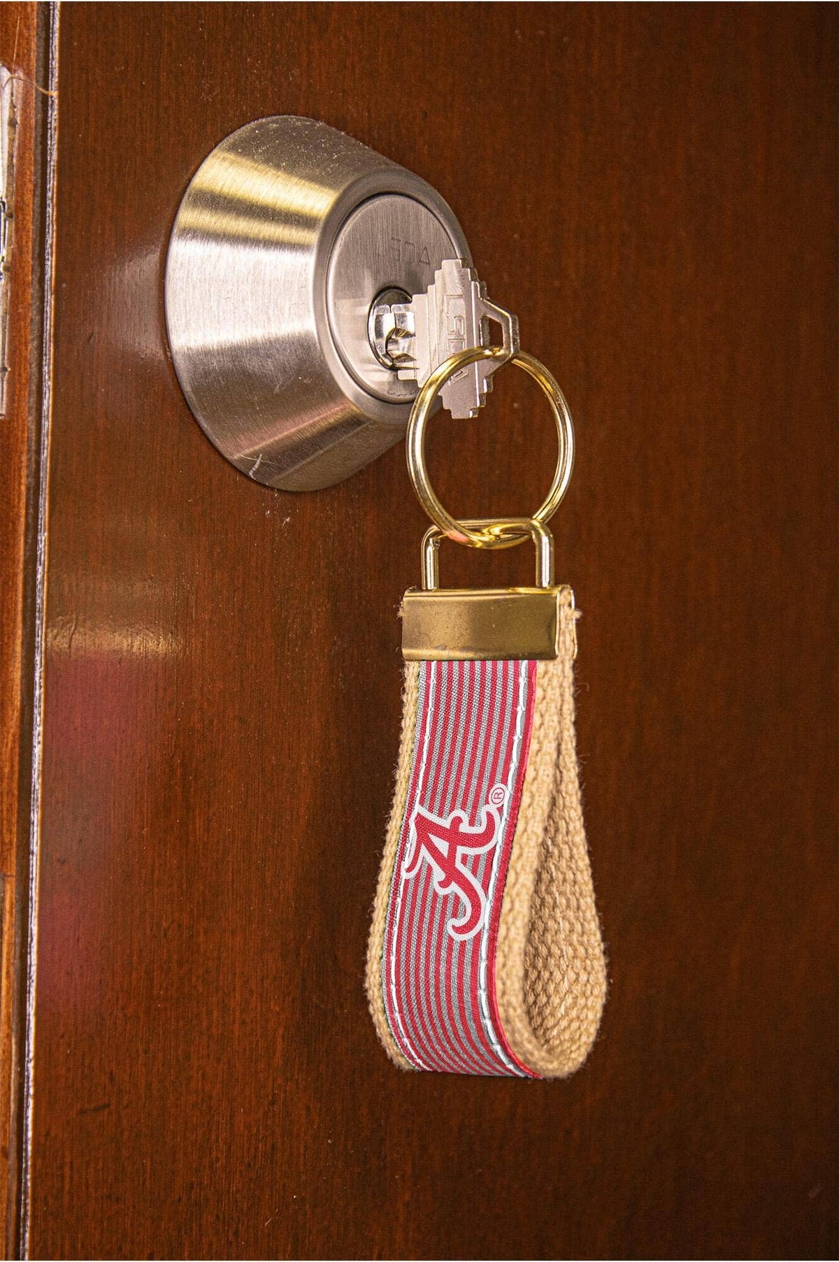 ALA Crimson Tide Pinstripe Ribbon Keychain