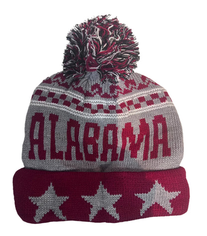 ALA Block Alabama Beanie With Pom