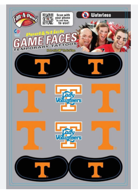 UTN Vols Game Faces Tattoo Combo Sheet – Universities Forever