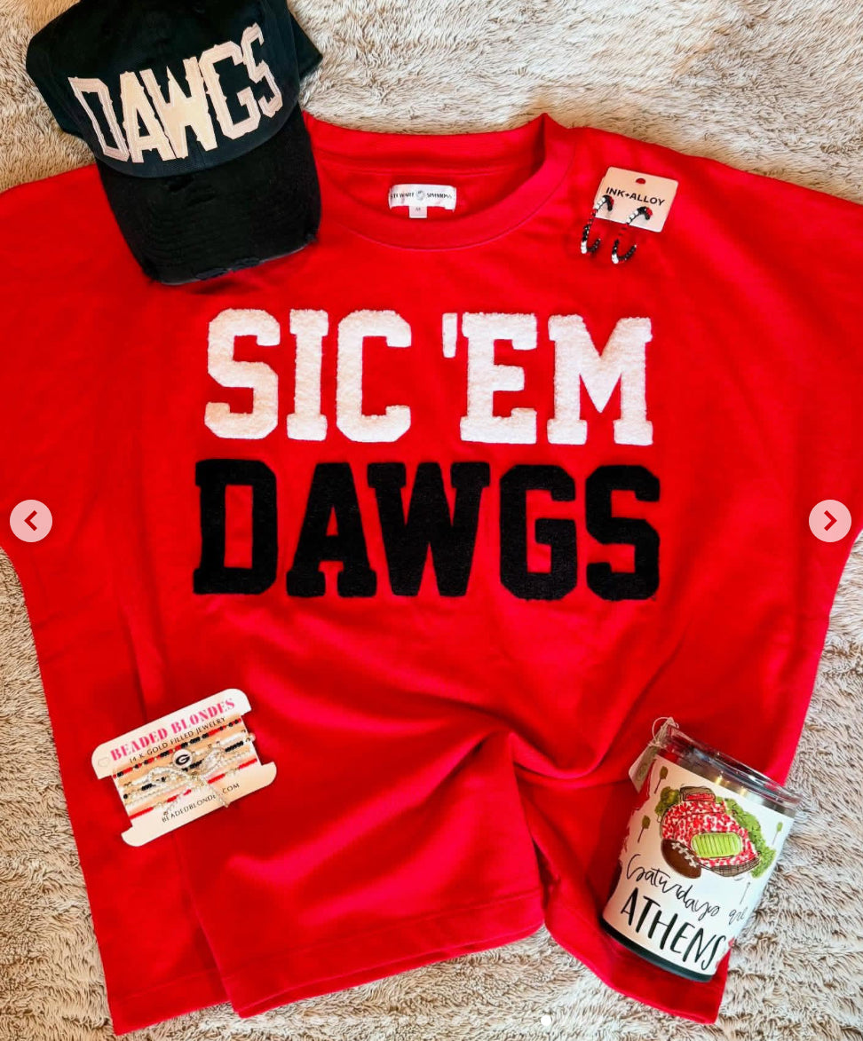 UGA Stewart Simmons The Boxy Ladies Chenille T-Shirt