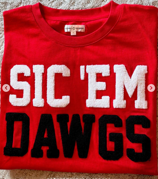 UGA Stewart Simmons The Boxy Ladies Chenille T-Shirt