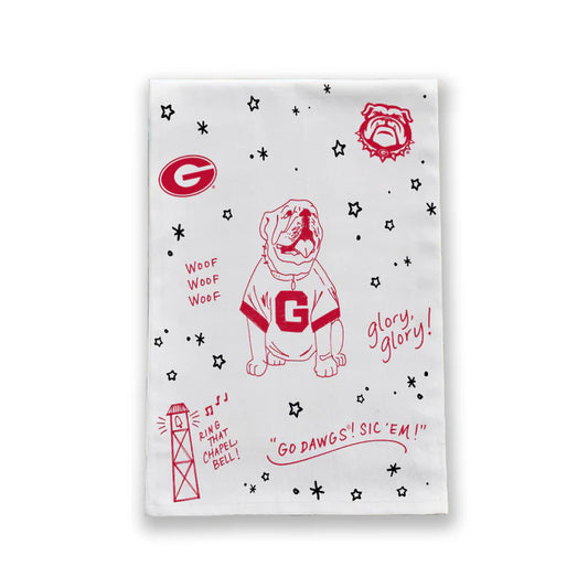 UGA Confetti Tea Towel