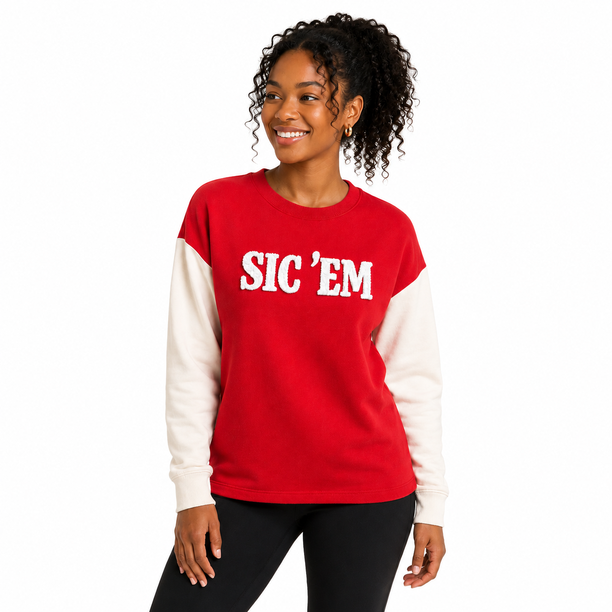 UGA Ladies Varsity Sweatshirt Chenille Sic'em Logo
