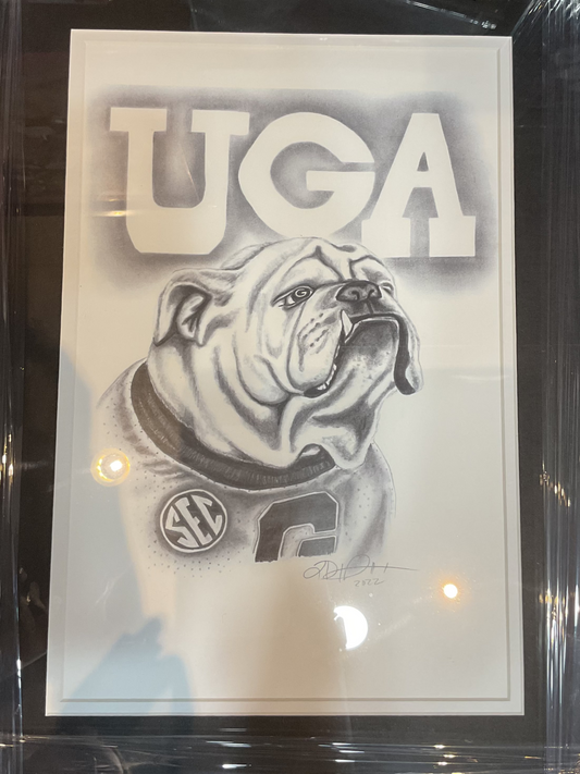 UGA Signed Bulldog Picture Frame