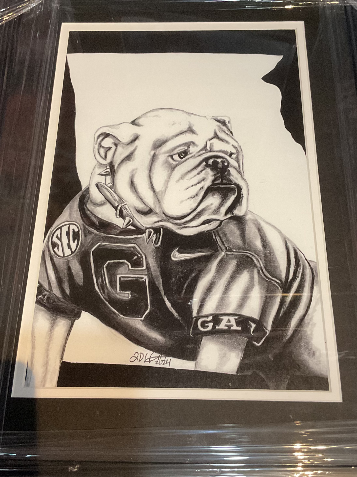 UGA Signed Bulldog Picture Frame