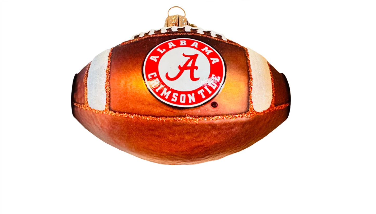ALA Football Glass Ornament