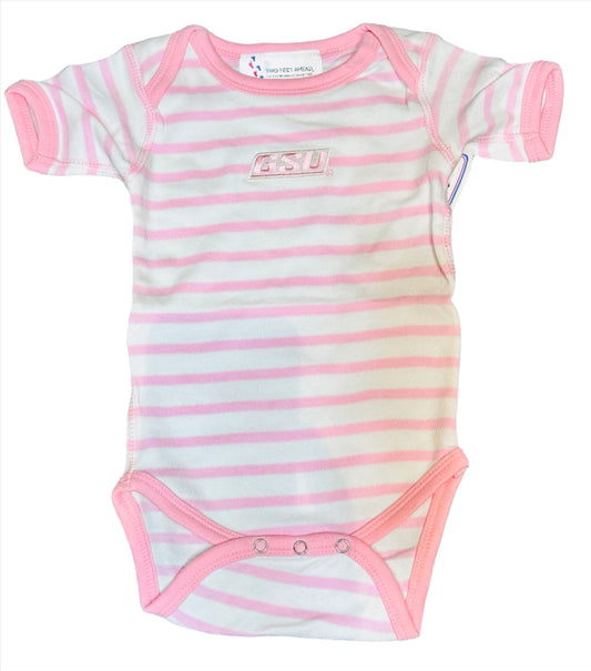 GSU Pink Striped Infant Onesie