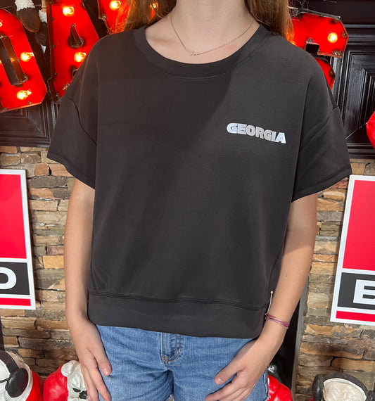 UGA Sand Wash Crop Short Sleeve Crew