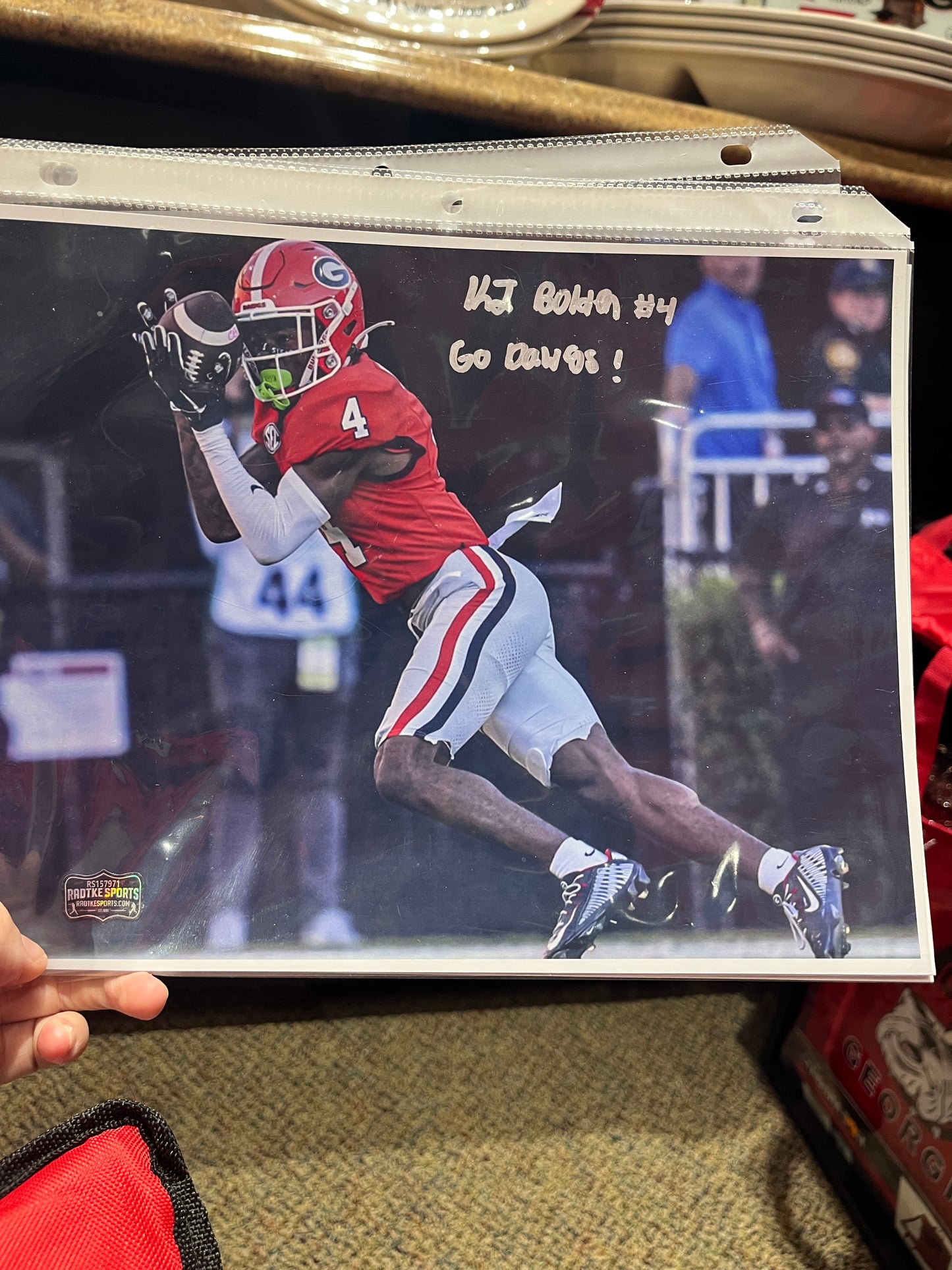 UGA Signed KJ Bolden #4 Action Photo