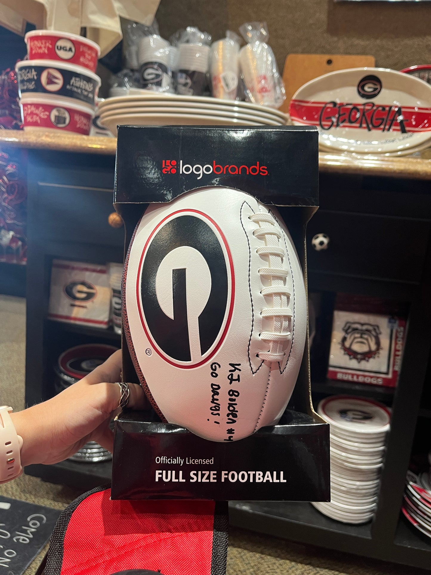 UGA Signed KJ Bolden #4 Official Size Football