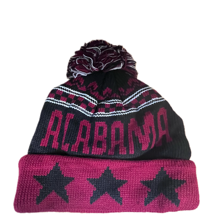 ALA Block Alabama Beanie With Pom