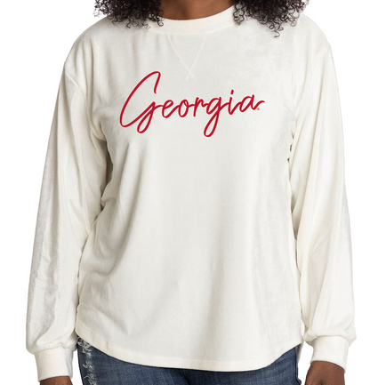 UGA Women's "Carly" GEORGIA Script Sweatshirt
