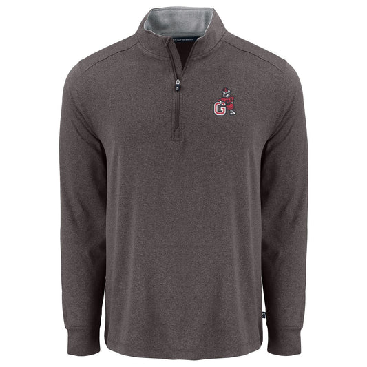 UGA Cutter & Buck Forge Four-Way Stretch Mens 1/4zip LEANING DOG POLO