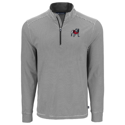 UGA Cutter & Buck  Mens 1/4zip Pullover Double Stripe Four-Way Stretch 26'