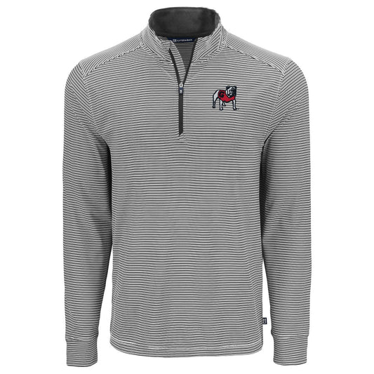 UGA Cutter & Buck  Mens 1/4zip Pullover Double Stripe Four-Way Stretch 26'