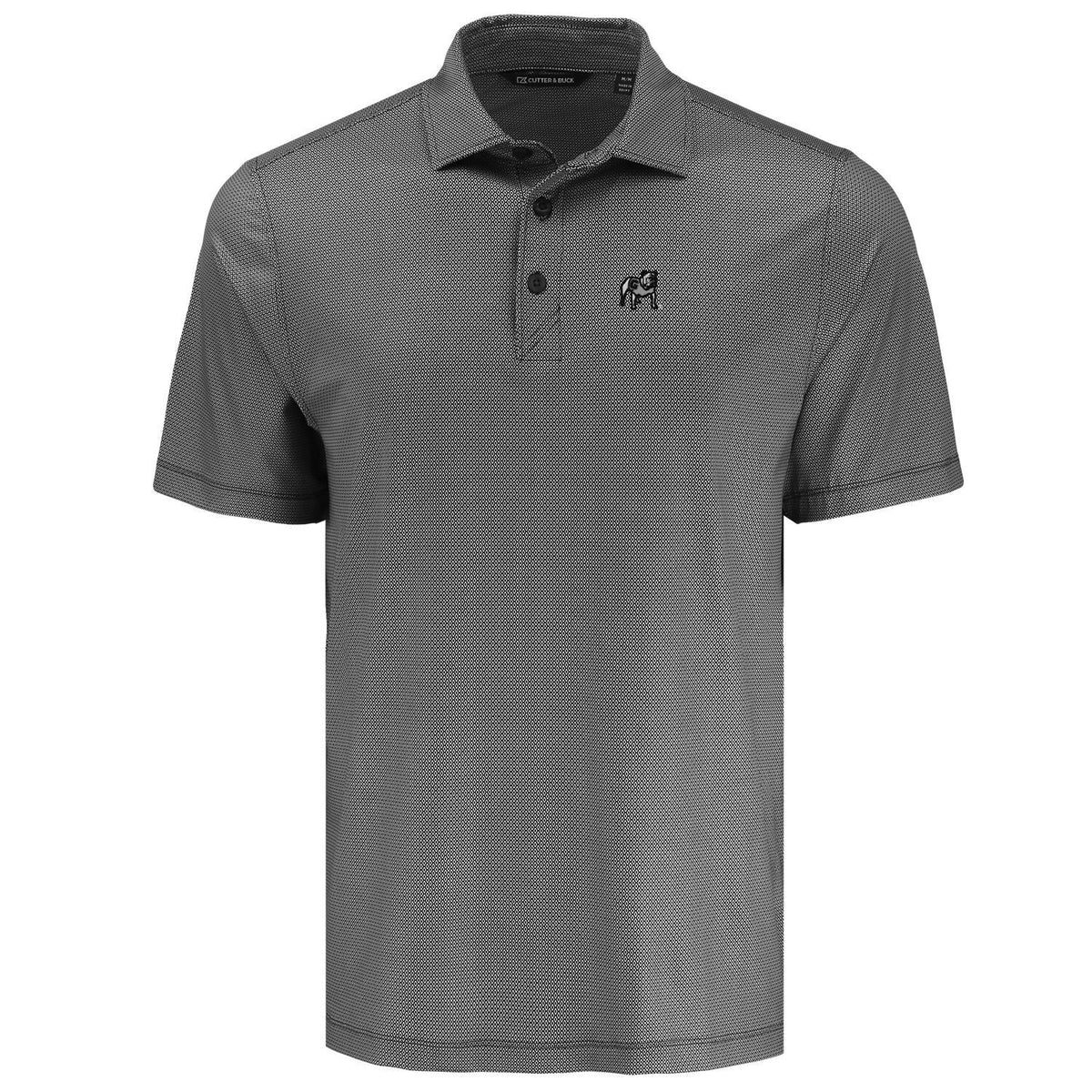 UGA Cutter & Buck Mens Polo Pike Recycled Lattice Print 26'