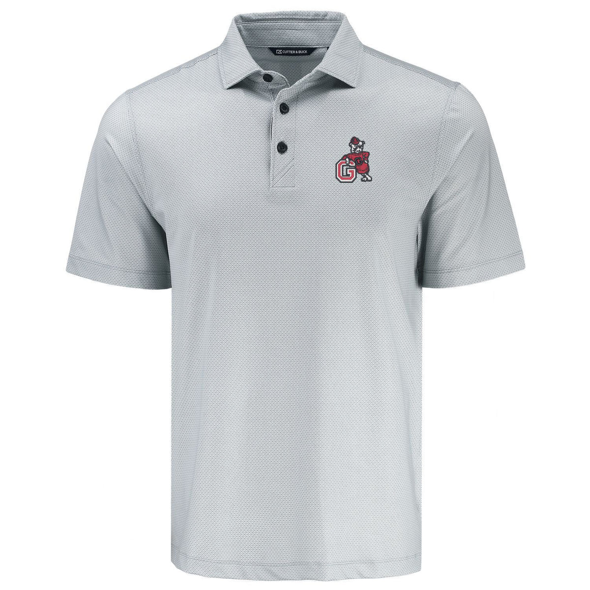 UGA Cutter & Buck Pike Lattice Print Mens Polo LEANING DOG POLO