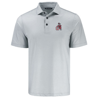 UGA Cutter & Buck Pike Lattice Print Mens Polo LEANING DOG POLO
