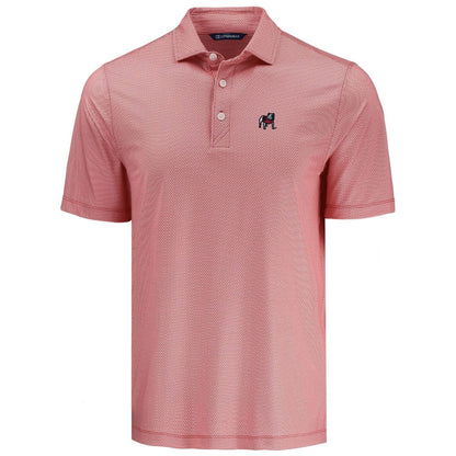 UGA Cutter & Buck Mens Polo Pike Recycled Lattice Print 26'