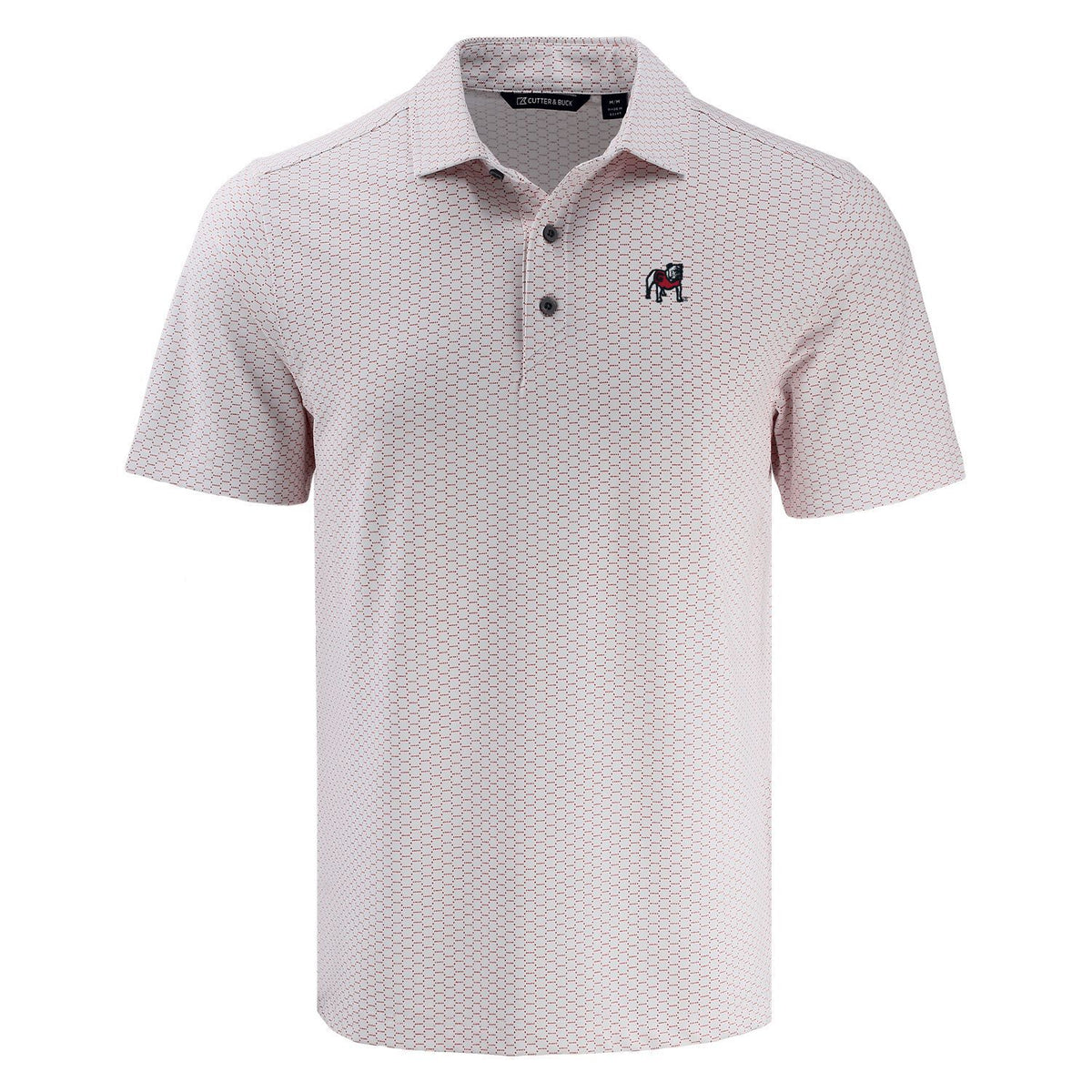 UGA Cutter & Buck Mens Polo Pike Recycled Lattice Print 26'