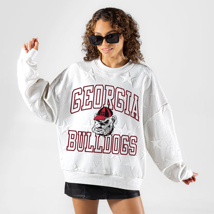 UGA Gameday Couture Ladies Repeat Logo Crewneck Sweatshirt