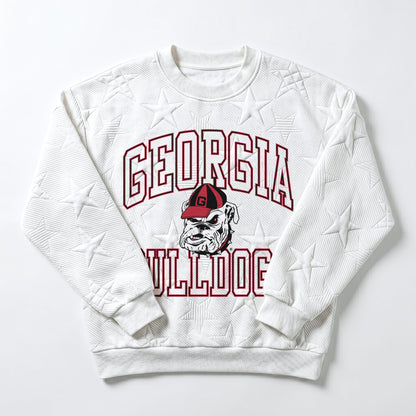 UGA Gameday Couture Ladies Repeat Logo Crewneck Sweatshirt