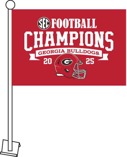 UGA 2025 SEC Champs Car Flags 11"x16"