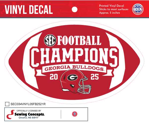 UGA 2025 SEC Champs Decal