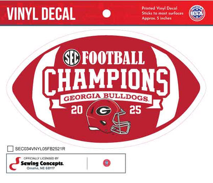 UGA 2025 SEC Champs Decal