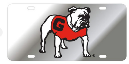 UGA Mirrored Standing Dog License Plate