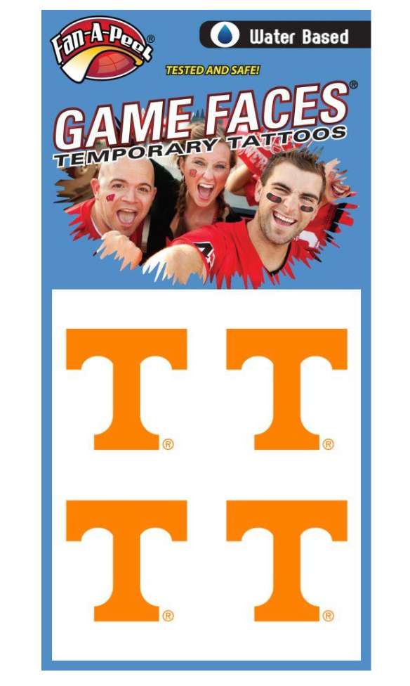 UT Vols Face Tattoo_water based