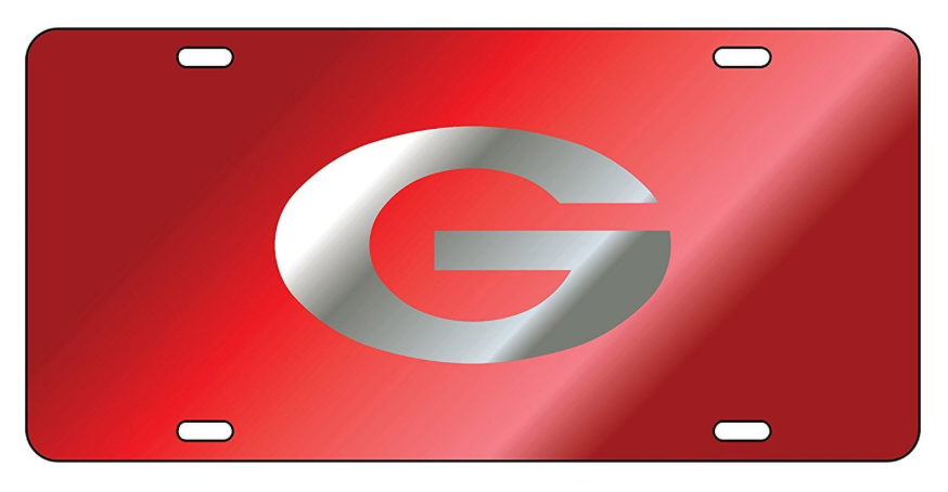 UGA Mirrored Super G License Plate