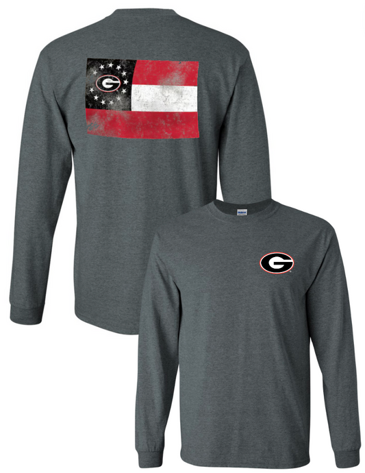 UGA State Flag Long Sleeve T Shirt