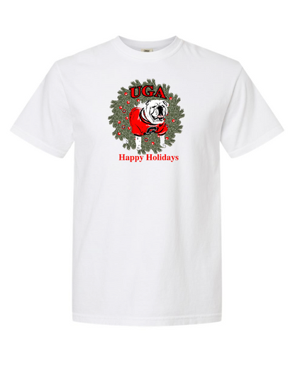 UGA Holiday Shirt Wreath & uga