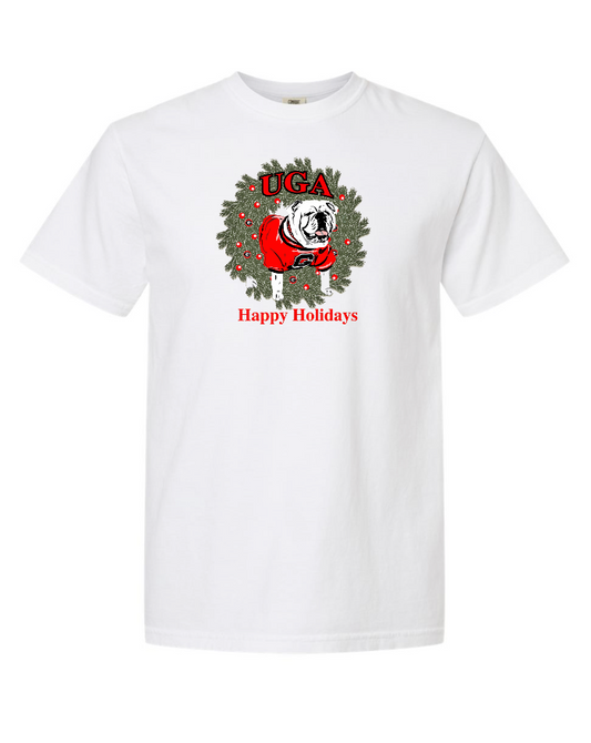 UGA Holiday Shirt Wreath & uga