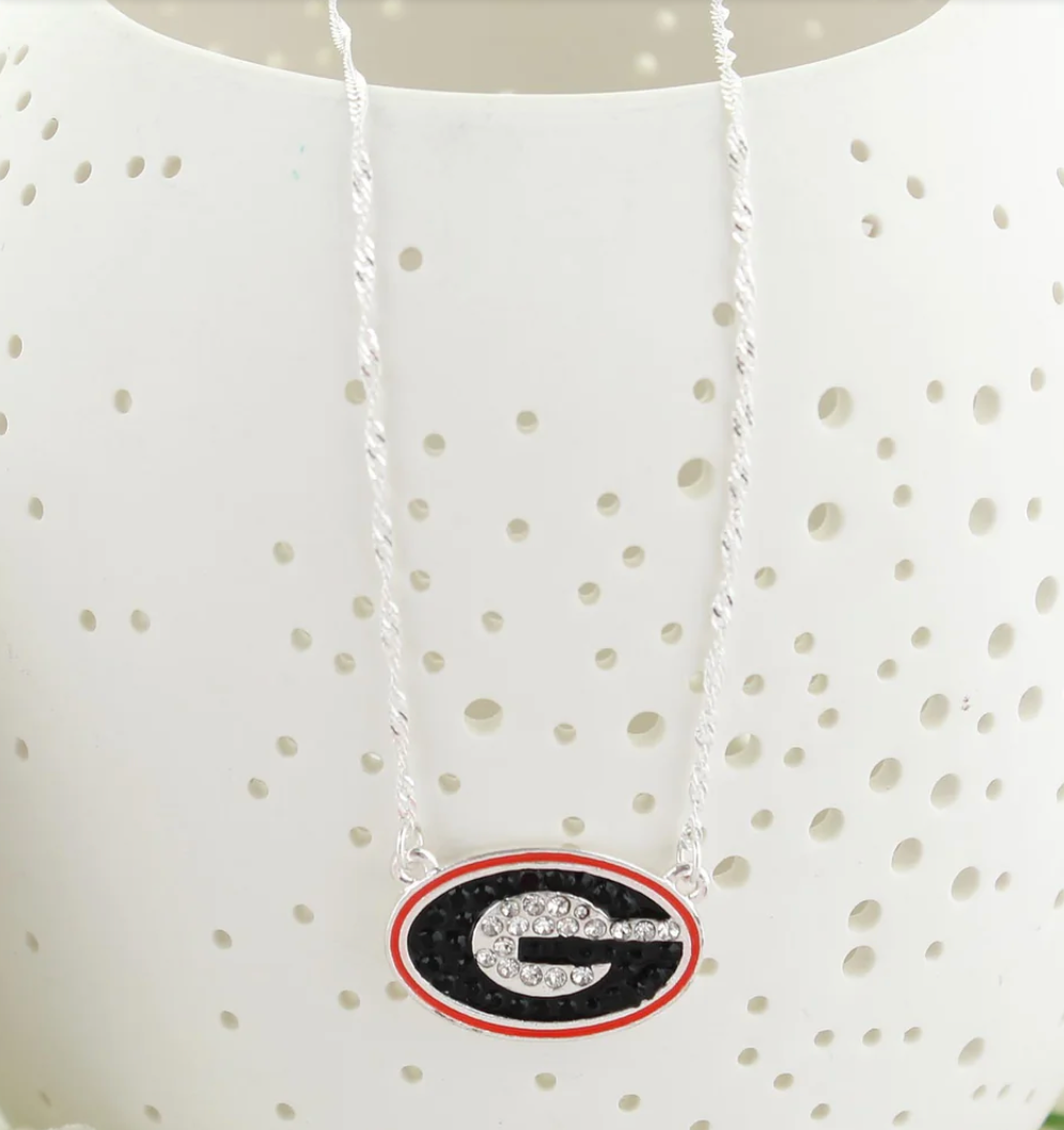 UGA Crystal Super G Logo Necklace