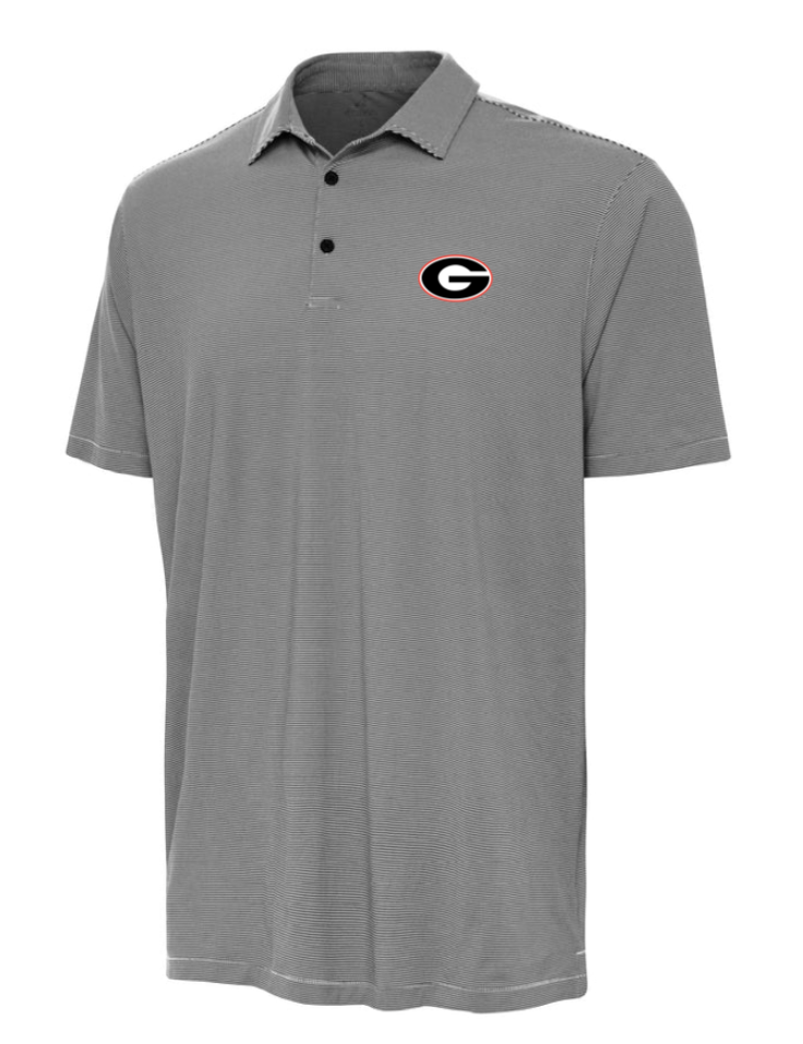 UGA Antigua Pensil Stripe Polo Shirt