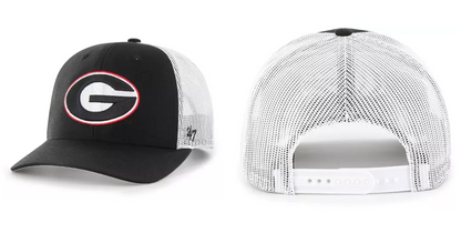UGA '47 Brand Black Super G with White Mesh Trucker Hat