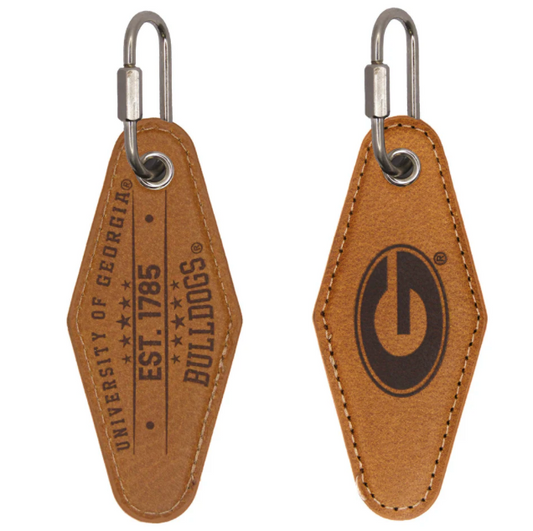 UGA Burnished & Tan Embossed Key Ring