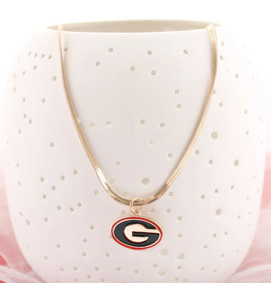 UGA 18” Gold & Enamel Super G Necklace
