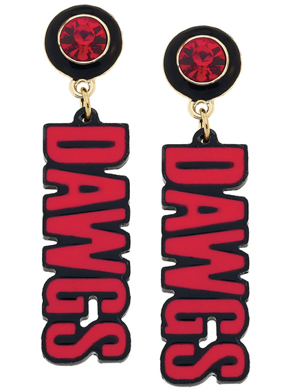 UGA Resin Block Letter Earrings