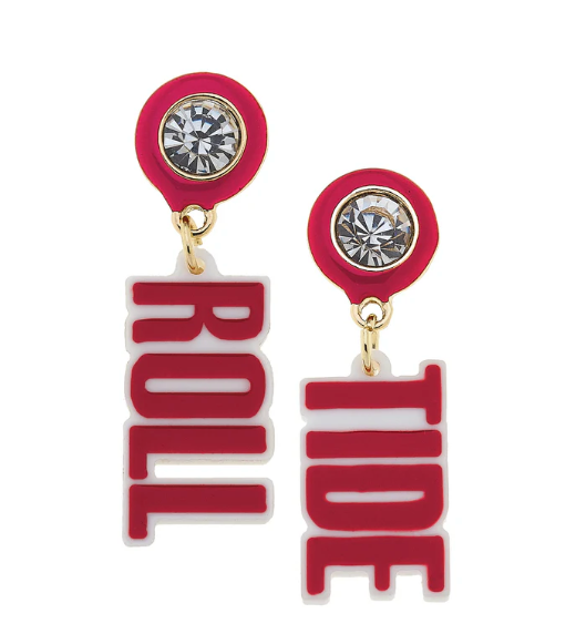 ALA Crimson Tide Resin Block Letter Earrings
