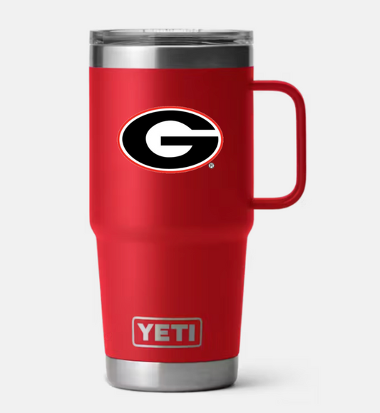 UGA Yeti 20oz Travel Mug with Handle