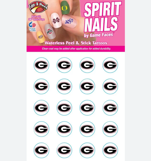 UGA Waterless Peel & Stick Temporary Fingernail Tattoos – 20pcs