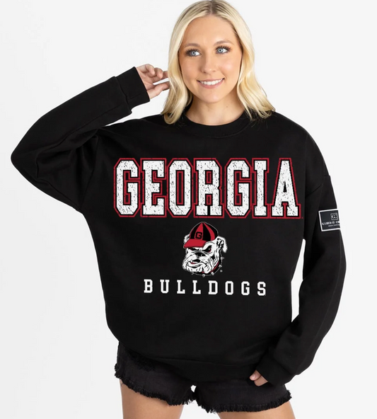 UGA Gameday Couture Black Label Premium Fleece  Crewneck